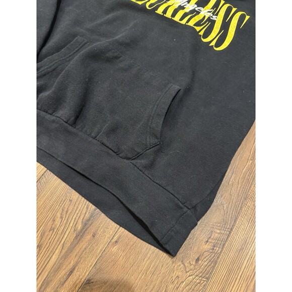 (Y2K) Young & Reckless LOS ANGELES Black Yellow Pullover Hoodie Size XL - Picture 3 of 6